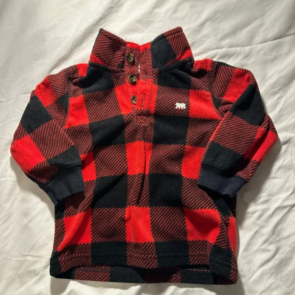 Carters - Boys Red/Black Flannel - 12 Months